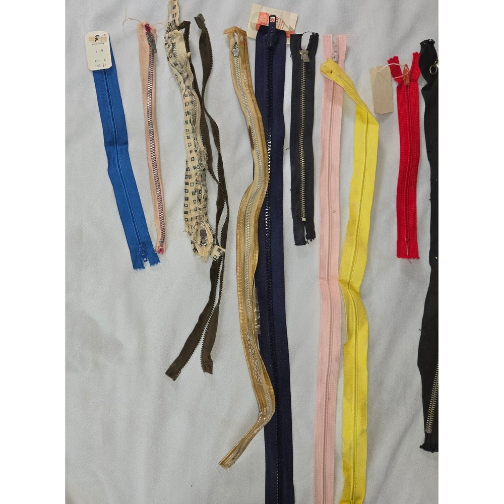 Vintage Sewing Accessories 80+ Zippers Elastic Jean Pockets Snaps Needles Rulers - Picture 8 of 16
